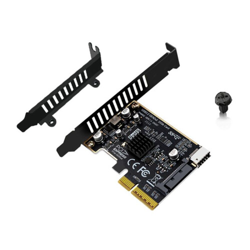 PCI-E to TYPE-E Expansion Card PCIE X4 to TYPE-E USB 3.2 20Gbps Expansion Card for Type C Front Panel Mount Adapter 1