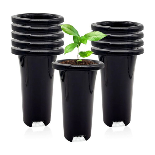 20Pcs Plastic Deep Plant Nursery Pots, Thick Stable Tall Tree Pots, Reusable Tall Seedling Plant Container Pots, Deep 2