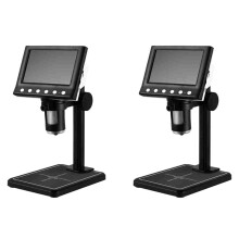 2pcs 4.3 Inch Digital Microscope 1000X Coin Microscope 960P Video Microscope for Adults Welding with 8 LED