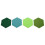 15Pcs Hexagon  Board Hexagonal  Wall Sticker Multifunction 3D Decorative Home Message Board Green Series 2
