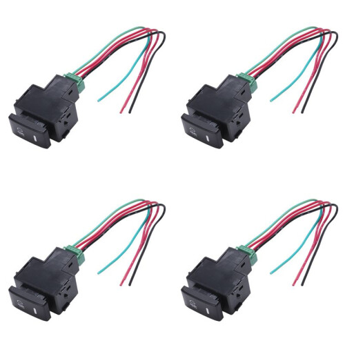 4X Red  Lamp 4 Wired Fog Light  for  Black