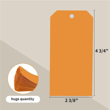 200 Stuks 4 3/4 Inch X 2 3/8 Inch Plastic Verzendlabels met Draden Etiketteringslabels Waterdichte Hanglabels (Oranje)