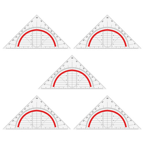 Équerre en Plastique, 5 Pièces, Équerre à Dessin, Triangle Géométrique ...