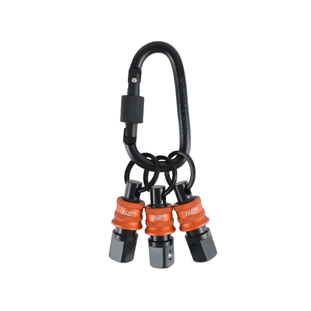 Socket Holder Keychain 3Pc -1/2Inch Socket Organizer With Quick Release And Clip - Impact Wrench And Toolbox Accessories 4714111633533