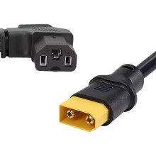 XT90 Charger Cable for Motorcycle Battery Male Terminal to 3Pin Elbow Extension Cable Connector