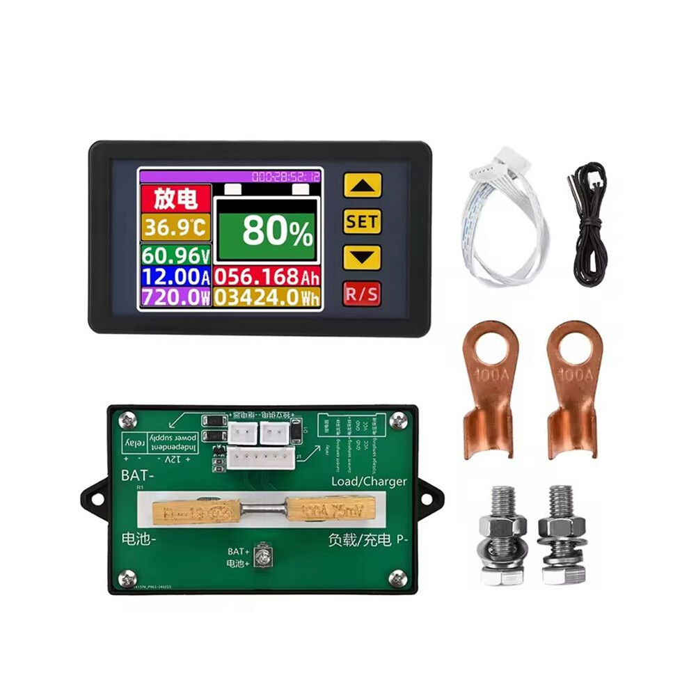 Dc7-200V Digital Voltage Current Power Meter Voltmeter Battery Capacity Tester Bidirectional Current Coulometer 100A 6131313598589