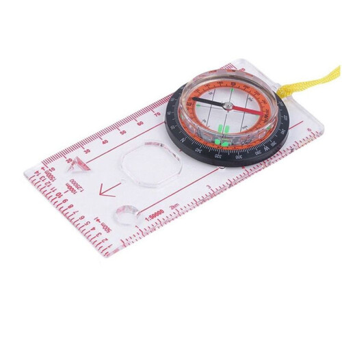 3X Baseplate Ruler Compass Map Scale Magnifier with Strap Camping Hiking OCOMP7198 1
