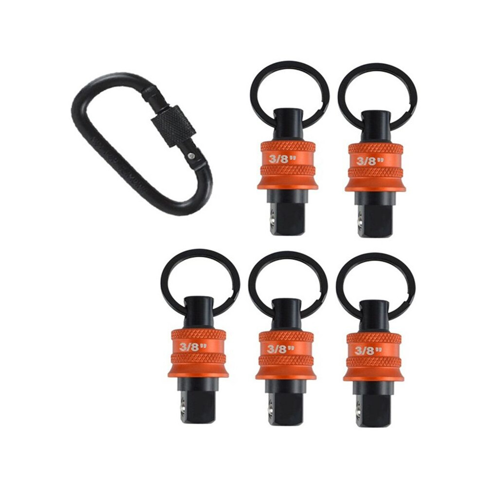 Socket Holder Keychain 5Pc - 3/8" Socket Organizer With Quick Release And Clip - Impact Wrench And Toolbox Accessories 6033792681557