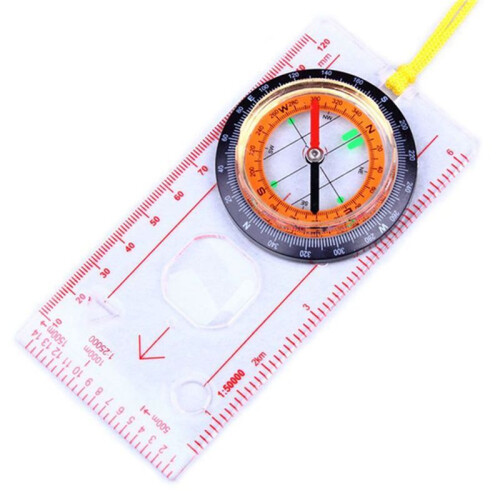 3X Baseplate Ruler Compass Map Scale Magnifier with Strap Camping Hiking OCOMP7198 2