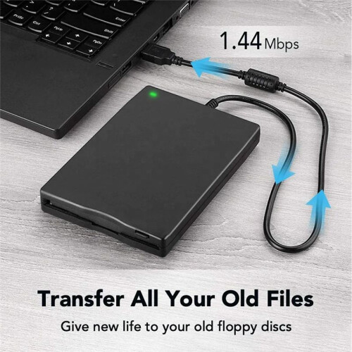 USB Floppy Disk Reader Drive 3.5 Inch FDD Portable 1.44 MB External Diskette Drive for PC Laptop Desktop 1
