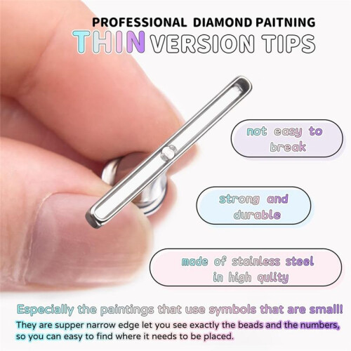 Thin Version Stainless Steel Diamond Painting Tips Kit for Precision Artwork 114710 5pcs 2
