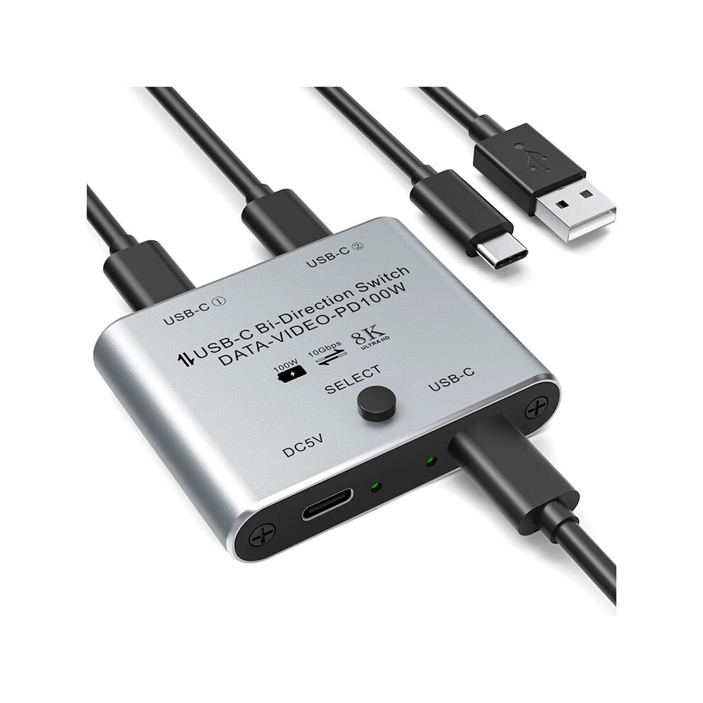 8K Usb C Bi-Directional Usb-C Kvm Switcher Supports 8K 60Hz/4K144hz Video 100W Pd 10Gbps Data Transfer 4712962940657