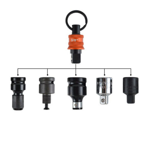 Socket Holder Keychain 5pc - 3/8" Socket Organizer with Quick Release and Clip - Impact Wrench and Toolbox Accessories 2