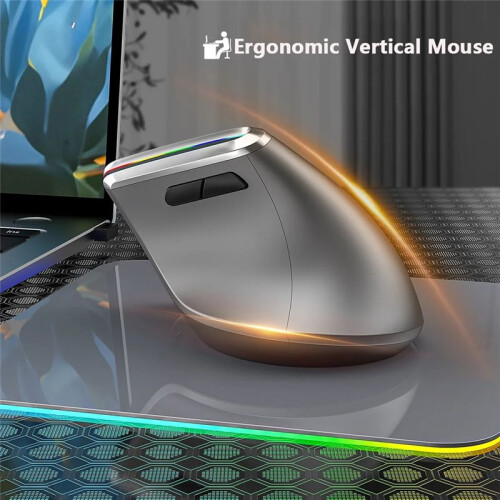 Ergonomic RGB Wireless Vertical Mouse USB Optical Mouse Rechargeable  Mouse for Desktop/Laptop/PC