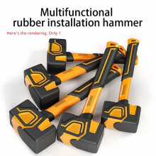 Multifunctional Rubber Hammer Tile Soft Rubber Percussion Hammer Square Hammer Construction Worker Professional Tool