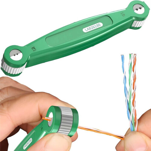 Network Cable Untwist Tool, Double Headed Wire Stripper with Roller, Twisted Wire Separator for 0.8-1.8mm Cables 1