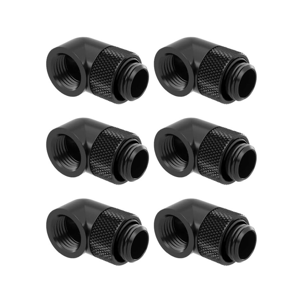 6Pcs G1/4 Inch Thread Male To Female Extender Fitting,90 Rotary Fitting Adapter Connector For Computer Water Cooling 6033240090351