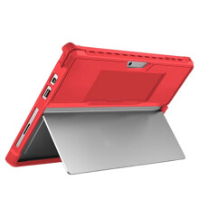 Case Fit for  Surface Pro 7-4 / Pro 2017 / Pro LTE, All-in-One Protective Rugged Cover Case with Pen Holder Red