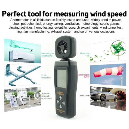Sensor AS816  Digital Anemometer LCD Digital Wind Speed Meter Air Velocity Temperature Measuring 2