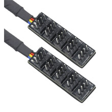 2 St. 5-Portars PC 4-Stifts PC PWM CPU-Kylfläktsplitter Hub-Adapter Flätad Kabel PWM-Fläkthubb