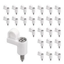 24pcs 3/8 Inch Nylon Window Screen Clips with Alloy Screws for Secure Fastening - White