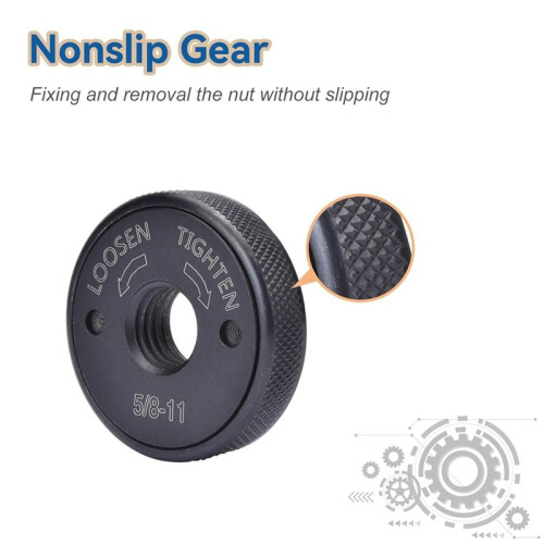 5/8 Inch-11 Thread Angle Grinder Flange Nut, Self Tightening Lock Nut for Angle Grinder 2
