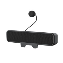 USB Speaker Bar Desktop Laptop Computer Speaker with Removable Microphone, Easily Clamps to Monitor