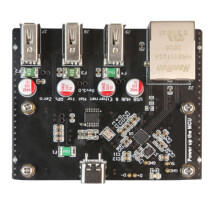 RPi0-3U1ETH for Raspberry Pi Zero Expansion Board 100Mbps Ethernet Port Expansion Board with 3XUSB 2.0 Riser Card