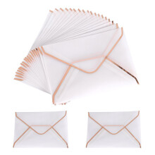 20Pcs/Set Hot Stamping Printing Paper Envelope Transparent Paper Envelope Wedding Letter Invitation Anniversary Rosegold