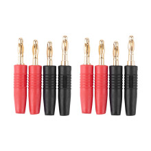 8Pcs 4mm B7 24K Gold Plated Musical Speaker Cable Wire Pin Banana Plug Connector