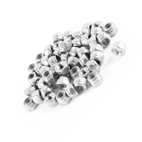 100 Pcs 304Hc Stainless Steel Hardware Hex Locknut M2 A2-70 1