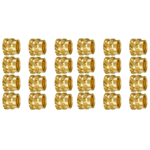 200Pcs M3 Thread Knurled Brass Threaded Heat Set Heat Resistant Insert Embedment Nut,M3X5X4,for 3D Printer Voron 2.4 Etc