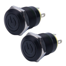 2X 12V 2A 9,5 mm LED Metall Kappe Leistung Momentan Druck Schalter Auto DIY Geändert, Gelb