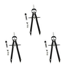 3X Professioneller Kompass, Kompass-Geometrie-Set Schloss, Mathematik- und PräZisionskompass, Metall und Langlebig für Solides und Ebenes