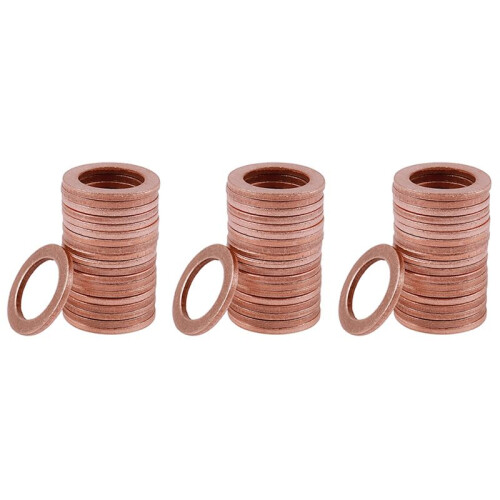 60Pcs 12mm x 18mm x 1.5mm Copper Flat Washer Ring Sealing Fitting