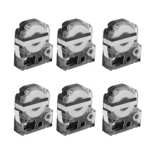 6Pcs 12mm Label Maker Tape Label Maker Black White Label Tape for /KingJim Printer