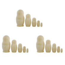 3X Bambole di Nidificazione Russe Non Verniciate Bambole di Nidificazione in Bianca DIY Kit di Bambole di Nidificazione Incompiute Bambole di