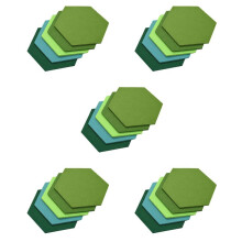 25Pcs Hexagon  Board Hexagonal  Wall Sticker Multifunction 3D Decorative Home Message Board Green Series
