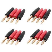 16Pcs 4mm B7 24K Placcato Oro Musicale Speaker Cable Wire Pin Spina A Banana
