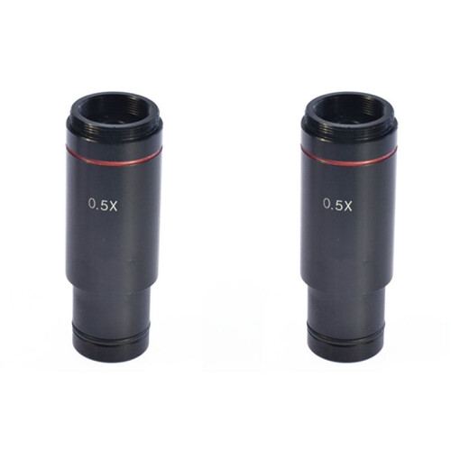 2pcs 0.5X C Mount Microscope Adapter 23.2mm Electronic Eyepiece Reduction Lens 0.5X Microscope Relay Lens