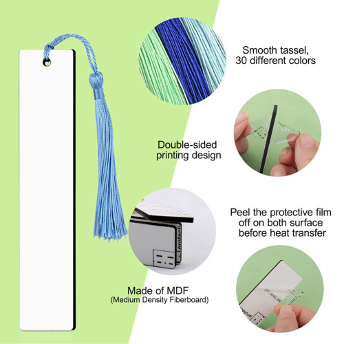 60Pcs Sublimation Blank Bookmarks, Sublimation Blank Products DIY Bookmark  Projects Sublimation Double Sublimation 1