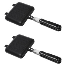2X Gegrillter Sandwich Panini Hersteller, Brot Toast Frühstück Maschine, Heiße Sandwich Pfanne, Antihaft Aluminium Flip Pfanne, Küchen Werkzeug