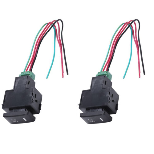 2X Red  Lamp 4 Wired Fog Light  for  Black