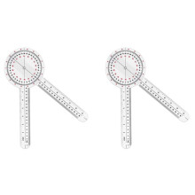 2X 12 Inch Goniometer, Transparante Orthopedische Hoekliniaal Kunststof Goniometer 360 Graden Spinale Goniometer voor Lichaamsmeting