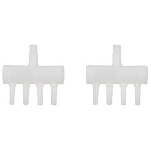 2X Plastic 4 Way Aquarium Oxygen Tube Fitting Splitter Manifold Tap Valve