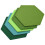 10Pcs/Set Hexagon  Board Hexagonal  Wall Sticker Multifunction 3D Decorative Home Message Board Green Series 4