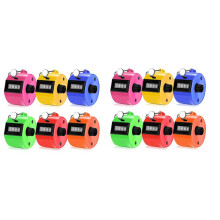 Contador de Mano de 12 Uds. Contador de  de Palma Mecánico de 4 Dígitos Contador de Mano de Colores Surtidos con Anillo de Dedo de Metal