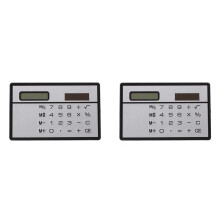 2X Solar Power Credit Card Sized Pocket Calculator