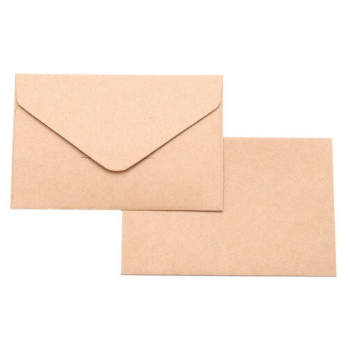 40PCS Classical  Blank  Paper Window Envelopes Wedding Invitation Envelope Gift Envelope(Brown) 2