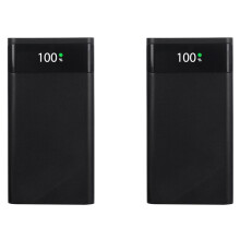2X 18650 Battery Power Bank Box 5V 2.1A LCD Display 20000MAh Power Board for 6X18650 Battery DIY Powerbank Case(Black)
